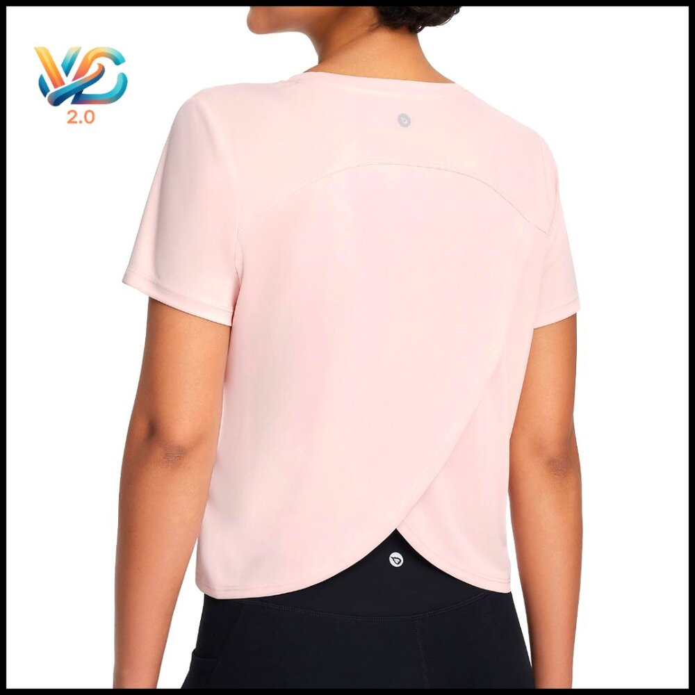 Cropped Split Back Athletic Top Lightweight Quick… - image 1